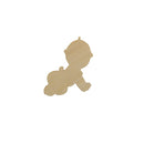 10pcs Wooden Baby Crawling Shape Wooden Cutout Tag Crafts Ornaments DIY