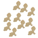 10pcs Wooden Baby Crawling Shape Wooden Cutout Tag Crafts Ornaments DIY