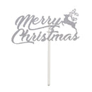 10pcs Merry Christmas Deer Elk Cake Topper Christmas Party Decoration Silver