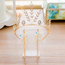 Charming Wedding Bridal Jewelry Set Long Tassel Flower Earrings Diamante Crystal Tree Crown Headband Party Prom Gift