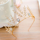Charming Wedding Bridal Jewelry Set Long Tassel Flower Earrings Diamante Crystal Tree Crown Headband Party Prom Gift