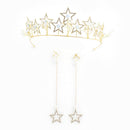 Wedding Bride Crystal Crown Headband Star Earrings Girls Woman Party Jewelry