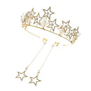 Wedding Bride Crystal Crown Headband Star Earrings Girls Woman Party Jewelry