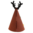 Merry Christmas DIY Felt Fabric Cone Hat Reindeer Horn Star Bow Cap Kids Birthday Fancy Dress Costume Prop