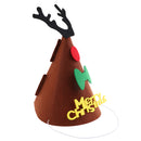 Merry Christmas DIY Felt Fabric Cone Hat Reindeer Horn Star Bow Cap Kids Birthday Fancy Dress Costume Prop