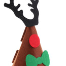 Merry Christmas DIY Felt Fabric Cone Hat Reindeer Horn Star Bow Cap Kids Birthday Fancy Dress Costume Prop