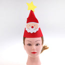 Merry Christmas DIY Red Felt Fabric Cone Hat Santa Claus Star Cap Kids Birthday Fancy Dress Costume Prop