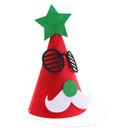 Festival DIY Christmas New Year Red Santa Claus Star Moustache Eyeglasses Cone Hat Children Cartoon Felt Xmas Cap Gift