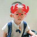 Funny Holiday Xmas Red Reindeer Horn Party Kids Birthday Gifts Christmas Glasses Cosplay Costume Eyeglasses