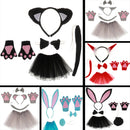 Children Black Cat Headband TUTU Skirt Bowtie Paw Tail Cosplay Costume Outfit Christmas Book Week Gift