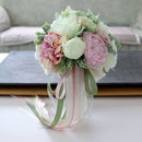 Silk Rose Peony Flower Bouquet Wedding Bride Bridesmaid Bouquet