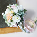 Romantic Artificial Bride Rose Ribbon Bouquet Holder Wedding Party Flower Girl Supply