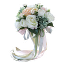 Romantic Artificial Bride Rose Ribbon Bouquet Holder Wedding Party Flower Girl Supply