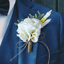 Wedding Flower Calla Lily Corsage Groom Best Man Boutonniere Pin Party Decoration