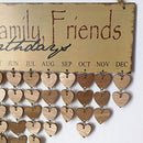 Faith Family Friends Birthday Reminder Wooden Calendar Board Special Date Organiser Complete Gift Sign Set