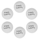 6pcs Happy Birthday Round Disposable Paper Plates Birthday Party Tableware