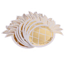 8x Shiny Gold Pineapple Shaped Paper Plates Party Disposable Tableware