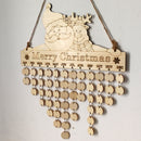 Christmas Santa Deer Calendar Planner Board Wood Reminder Hanging Plaque