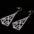 Fashion Women Ladies Hook Earrings Diamante Rhinestone Geometric Pendant Dangle Eardrop Wedding Party Earrings Jewelry Gift