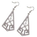 Fashion Women Ladies Hook Earrings Diamante Rhinestone Geometric Pendant Dangle Eardrop Wedding Party Earrings Jewelry Gift