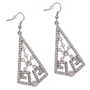 Fashion Women Ladies Hook Earrings Diamante Rhinestone Geometric Pendant Dangle Eardrop Wedding Party Earrings Jewelry Gift