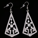 Fashion Women Ladies Hook Earrings Diamante Rhinestone Geometric Pendant Dangle Eardrop Wedding Party Earrings Jewelry Gift