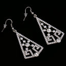 Fashion Women Ladies Hook Earrings Diamante Rhinestone Geometric Pendant Dangle Eardrop Wedding Party Earrings Jewelry Gift