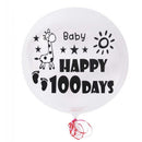 Happy 100 Days Vinyl Stickers for Bobo Clear Balloon DIY Sticker Baby Shower