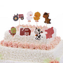 24x Cute Cartoon Farm Animals Cake Toppers Cupcake Picks Chicken Horse Duck Shapes