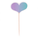 24x Unicorn Cake Picks Rainbow Cupcake Toppers Crown Heart Shape Cake DÃ©cor