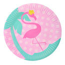 8pcs Flamingo Round Disposable Paper Plates Birthday Party Tableware DIY