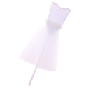 5 Pieces Romantic Wedding Dress Cake Topper Wedding Party Cake Decor White