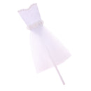 5 Pieces Romantic Wedding Dress Cake Topper Wedding Party Cake Decor White