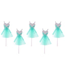 5 Pieces Sweet Wedding Dress Cake Topper Wedding Birthday Party Cake Decor