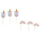 Set of 12pcs Cute Unicorn Rainbow Cupcake Picks Baby Shower Party Decoration
