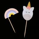 Set of 12pcs Cute Unicorn Rainbow Cupcake Picks Baby Shower Party Decoration