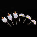 Set of 12pcs Cute Unicorn Rainbow Cupcake Picks Baby Shower Party Decoration
