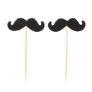 Pack of 20 Glitter Paper Hat Cake Topper Birthday Party Cupcake Toothpicks Black