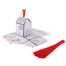Pack of 50pcs Creative White Black House Shape Wedding Favor Box Wedding Birthday Ribbon DIY Candy Boxes