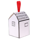 Pack of 50pcs Creative White Black House Shape Wedding Favor Box Wedding Birthday Ribbon DIY Candy Boxes