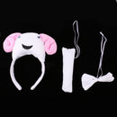 Pack of 3/Set Sheep Animal Cartoon Headband Bow Tie Tail Cosplay Party Costume