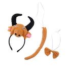 3/set Cute Kids Brown Animal Cattle Cow Costume Kit Fancy Dress Accessories
