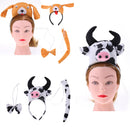 Kids Animal Costume Set Elephant Headband Tails Bow Tie Cosplay School Play Stage Show Fancy Dress Up