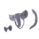 Kids Animal Costume Set Elephant Headband Tails Bow Tie Cosplay School Play Stage Show Fancy Dress Up
