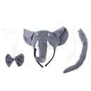 Kids Animal Costume Set Elephant Headband Tails Bow Tie Cosplay School Play Stage Show Fancy Dress Up