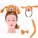 Pack of 3 Lovely Dog Animal Cartoon Headband Bow Tie Tail Cosplay Party Costume