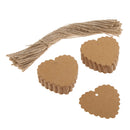 Pack of 100 Rustic Kraft Paper Heart Blank Card with Jute Twines Gift Tags Labels