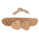 Pack of 100 Rustic Kraft Paper Heart Blank Card with Jute Twines Gift Tags Labels