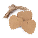 Pack of 100 Rustic Kraft Paper Heart Blank Card with Jute Twines Gift Tags Labels
