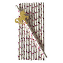 25pcs Glitter Gold Unicorn Paper Straws Rose Flamingo Pattern Christmas Wedding Birthday Party Juice Drinking Straw Tableware